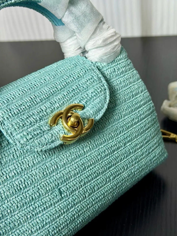 Chanel Kelly 2026 Bag 19cm Blue Woven Leather