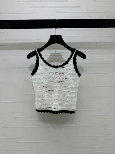 Miu 2026 Hollow-out Knitted Camisole Cotton 375026