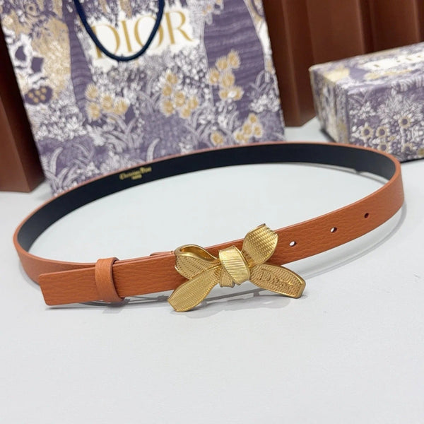 CD 2026 Bow Belt 2.0cm Grain Cowhide