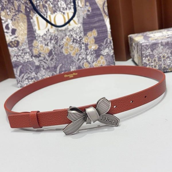 CD 2026 Bow Belt 2.0cm Grain Cowhide
