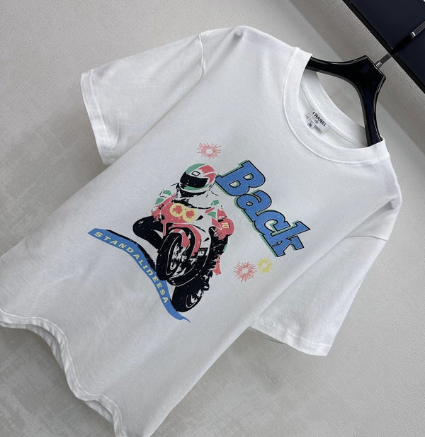 Chanel 2026 T-shirt col rond imprimé moto Coton 210433