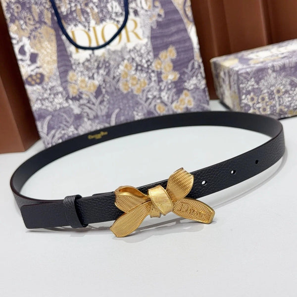 CD 2026 Bow Belt 2.0cm Grain Cowhide