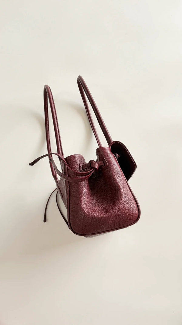 Chanel 2026 Shopping Bag 30.5cm Burgundy Red Grained Calfskin