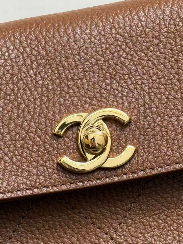 Chanel 2026 Shopping Bag 31cm Brown Grained Calfskin