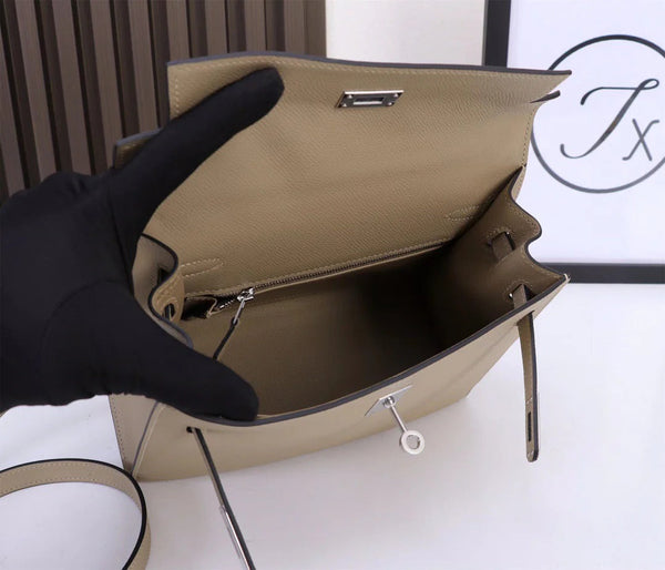 Hermes 2026 Kelly Sellier Nata Epsom Leather Silver Hardware