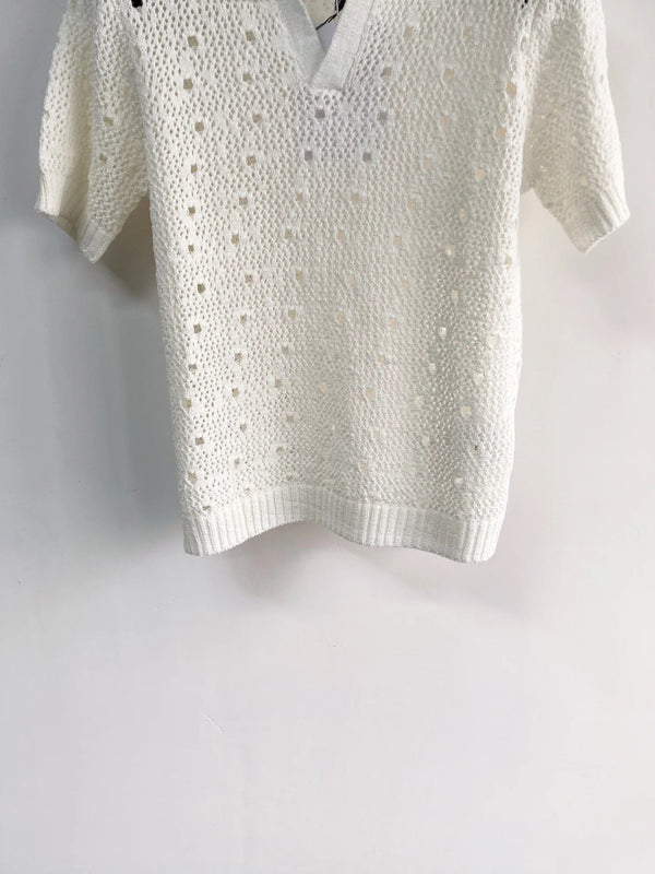 Chanel 2026 Polo en maille crochet Laine 166778