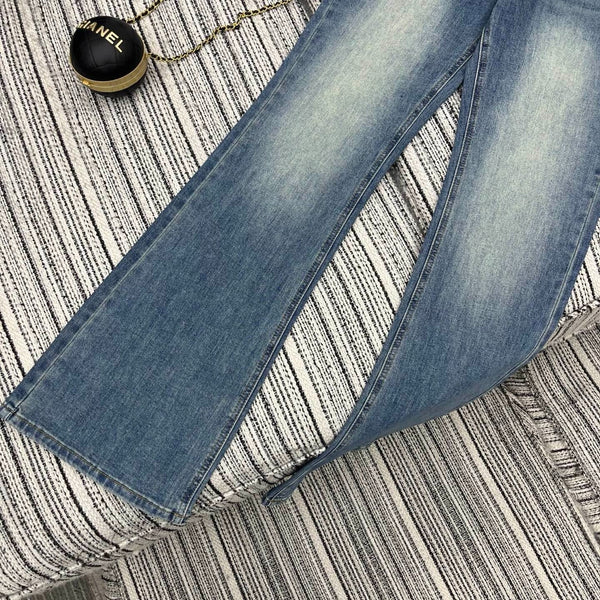 Miumiu 2026 Jean évasé en coton bleu 178941