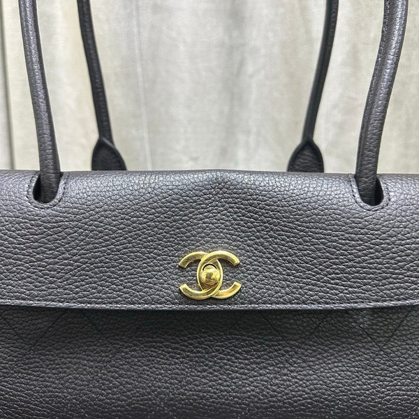 Chanel 2026 Shopping Bag 33cm Black Grained Calfskin