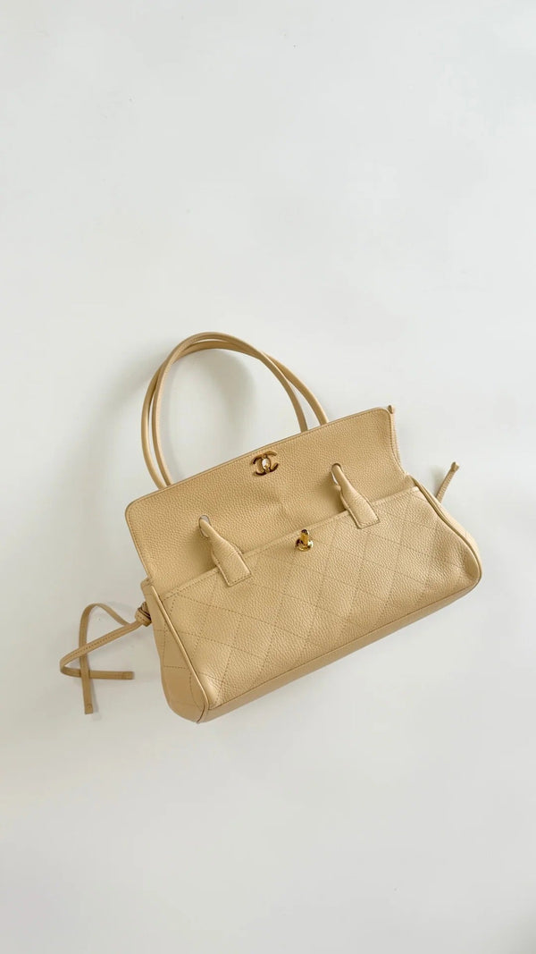 Chanel 2026 Shopping Bag 30.5cm Beige Grained Calfskin