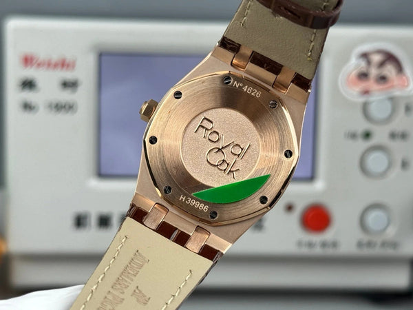 Audemars Piguet Royal 33mm Pink Gold Dial Brown Crocodile Leather