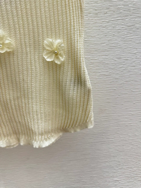 Chanel Gilet tricoté à col roulé floral 2026 Laine 200735