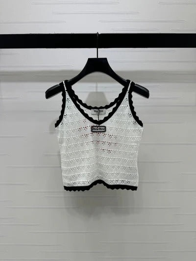 Miu 2026 Hollow-out Knitted Camisole Cotton 375026