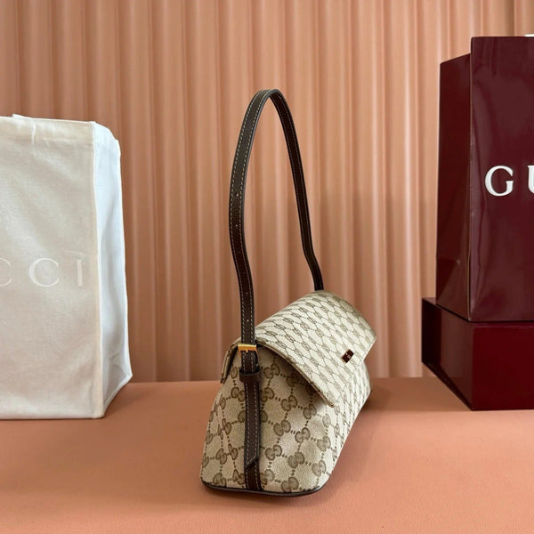 GG 2026 Madison Bag 31cm Sand mix Brown Canvas Leather
