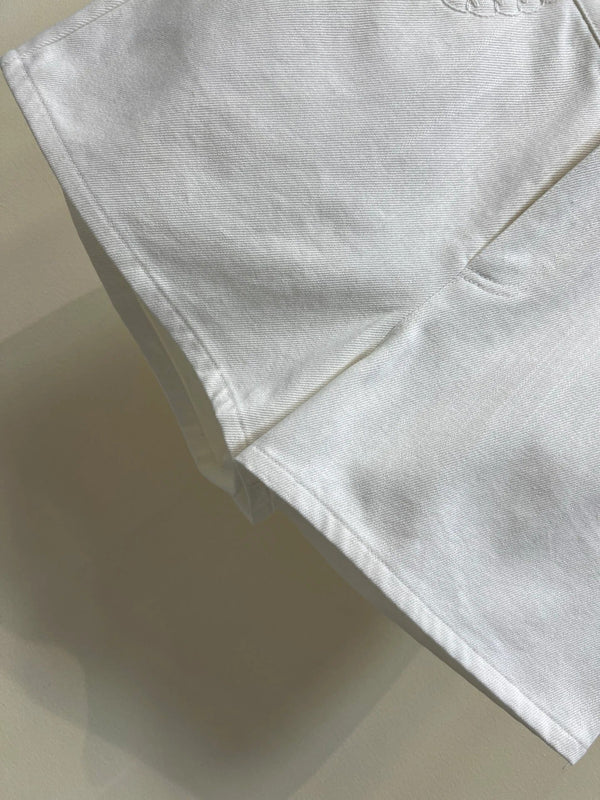 Chanel 2026 Short en jean taille haute coton blanc 360488