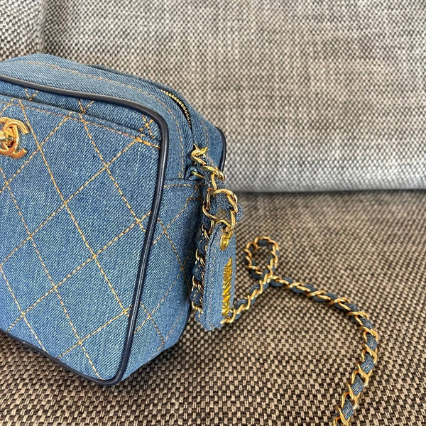 CC 2026 Camera Bag 17.5cm Blue Denim Leather