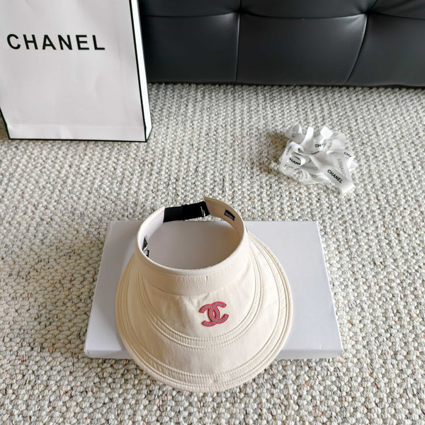 Chapeau de soleil Chanel avec visière en coton 237186