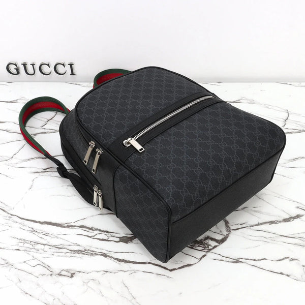GG 2026 Essence Classic Backpack 44cm Black Canvas Leather