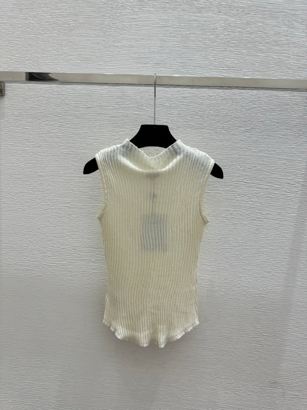 Chanel Gilet tricoté à col roulé floral 2026 Laine 200735
