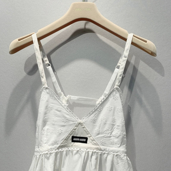 Miu 2026 Slip Dress White Cotton 400365
