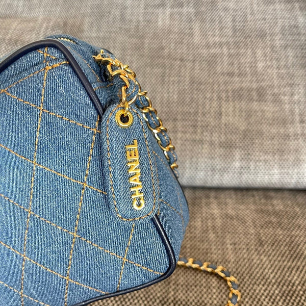 CC 2026 Camera Bag 17.5cm Blue Denim Leather