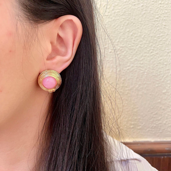 CC Vintage Gold Pink Earrings