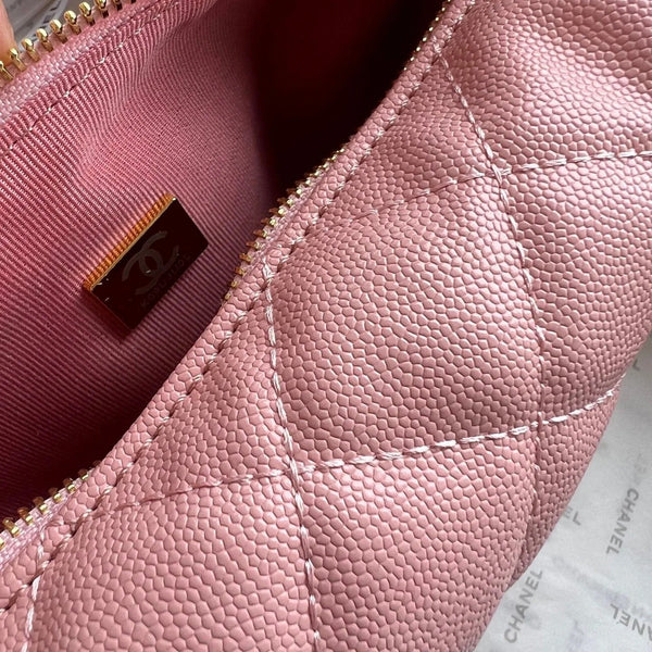 CC 2026 Quilted Pearl Chain Pouch Hobo Bag 16cm Grained Calfskin