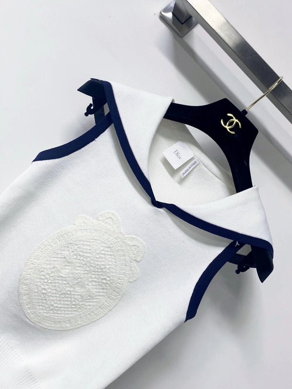 CD 2026 Vest Shirt White Navy Wool 625811