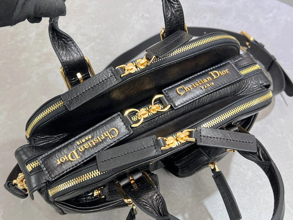 CD 2026 Grand Tour Bowling Bag 28cm Black Calfskin