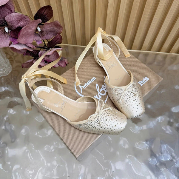 CL Sweetie Jane Strass Ballerina Flat Strass Silk Leather 853096