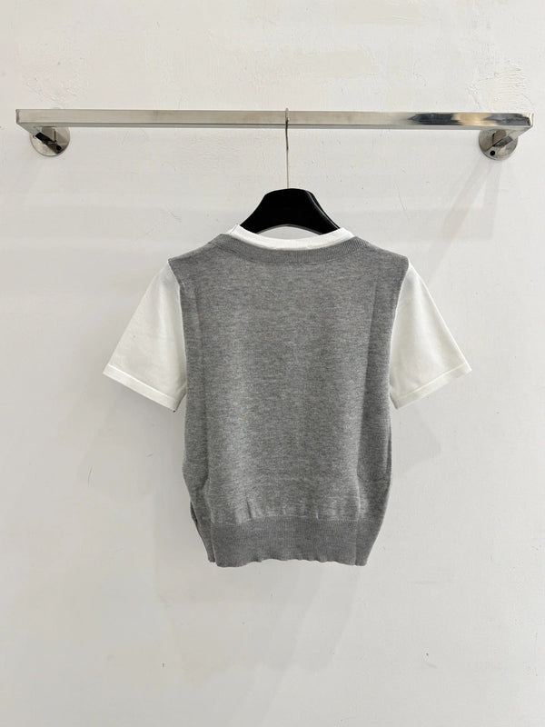 Miu 2026 Shirt Grey White Wool 642725