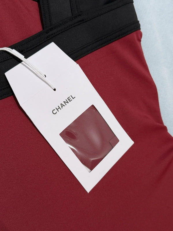 CC 2026 One-piece Swimsuit Dark Red mix Black Cotton 670050