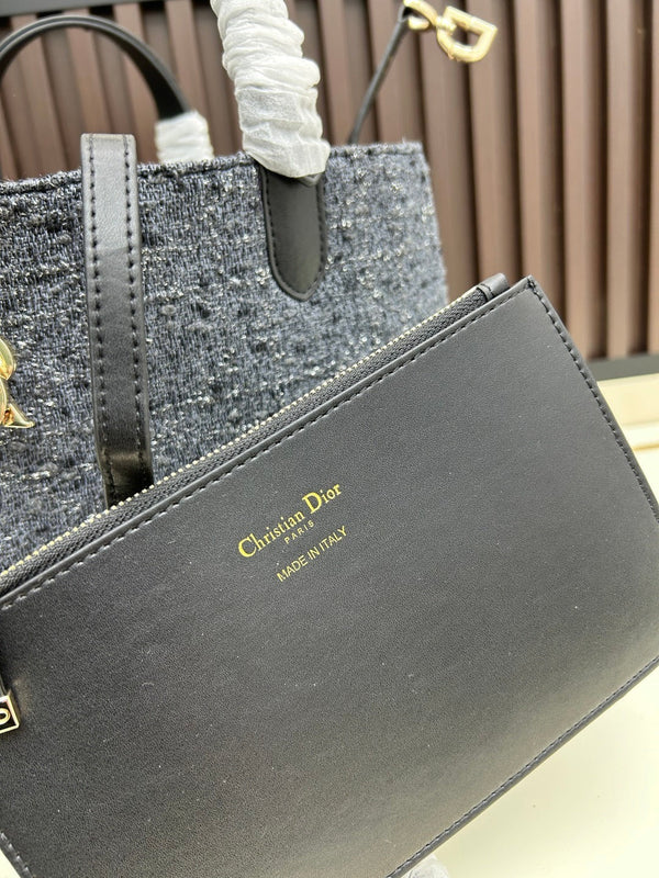 CD 2026 Tourjours Bag 28.5cm Dark Grey Denim Leather