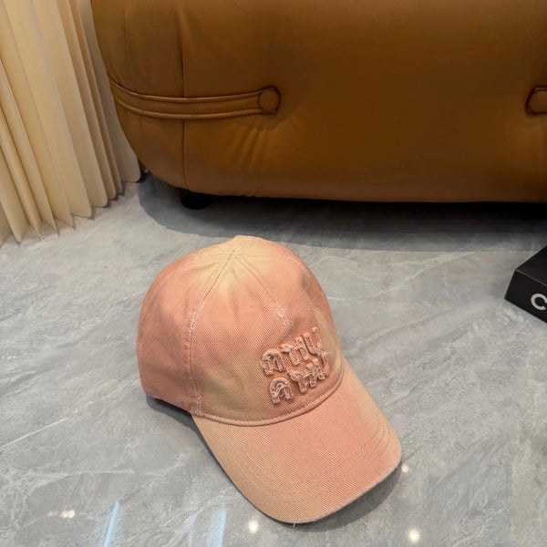 Miu Logo-embroidered Distressed Baseball Cap 413112
