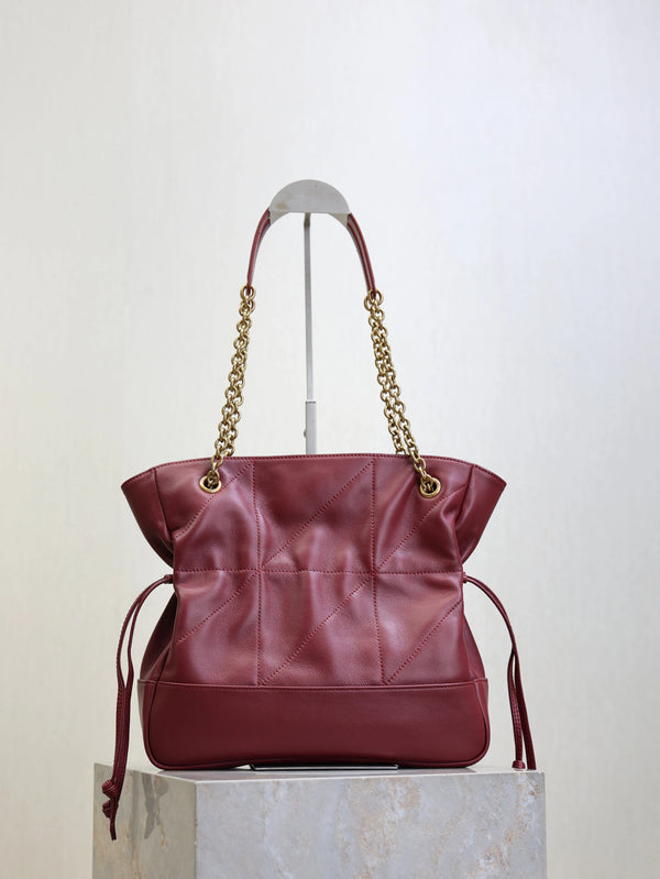YSL 2026 Jamie Shopping Burgundy 29cm Lambskin