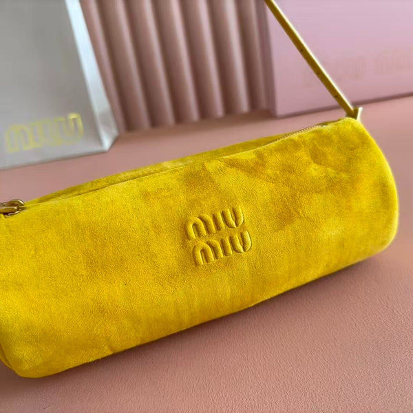 Miu 2026 Bag 22cm Suede Canvas Leather