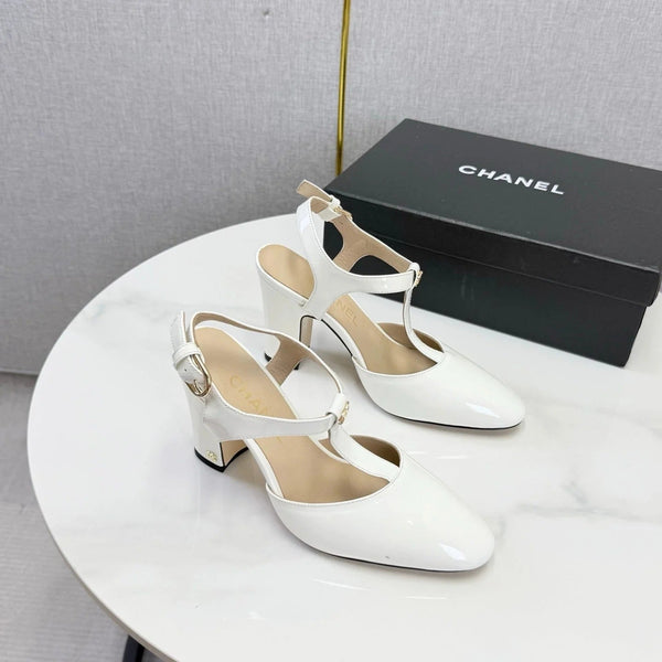 CC 2026 T-strap Slingback 90mm Patent Leather 904405