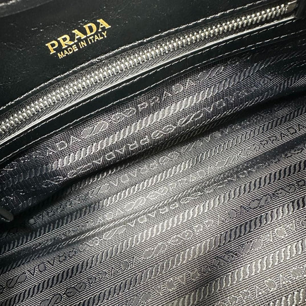 Prad 2026 Soft Lux Medium Tote Bag 26cm Patent Calfskin
