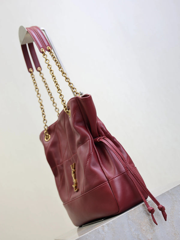 YSL 2026 Jamie Shopping Burgundy 29cm Lambskin
