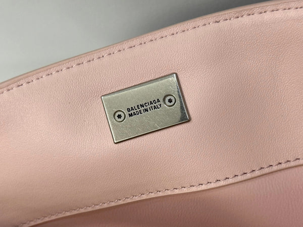 Balenciaga Petit Sac 29 Cuir de veau rose clair, Quincaillerie argentée