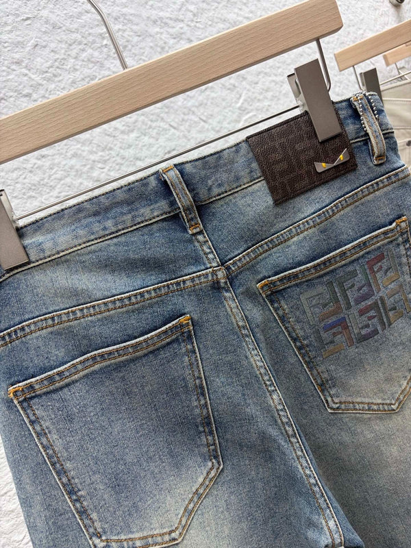 FF 2026 Men's Jeans Washed Blue Denim 738156