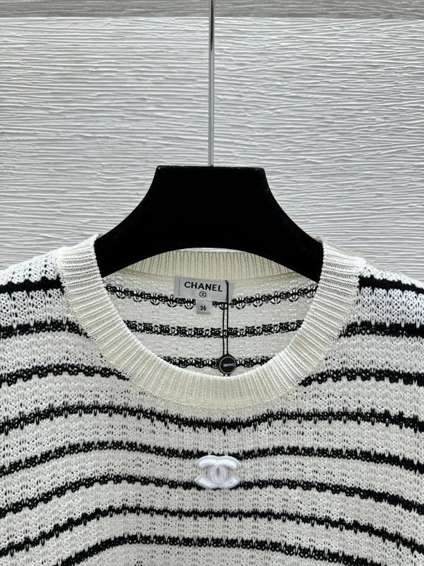 CC 2026 Striped Crew Neck Knit Short-Sleeve T-Shirt Cotton 397732