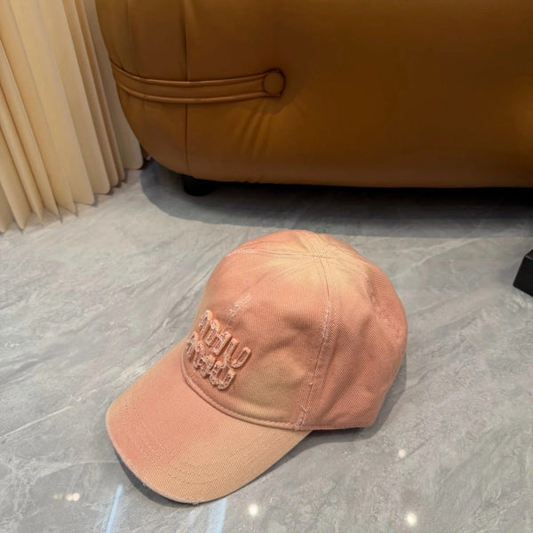 Miu Logo-embroidered Distressed Baseball Cap 413112