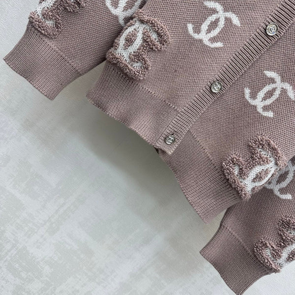 CC 2026 Jacquard Long-Sleeve Knit Cardigan Wool 418685