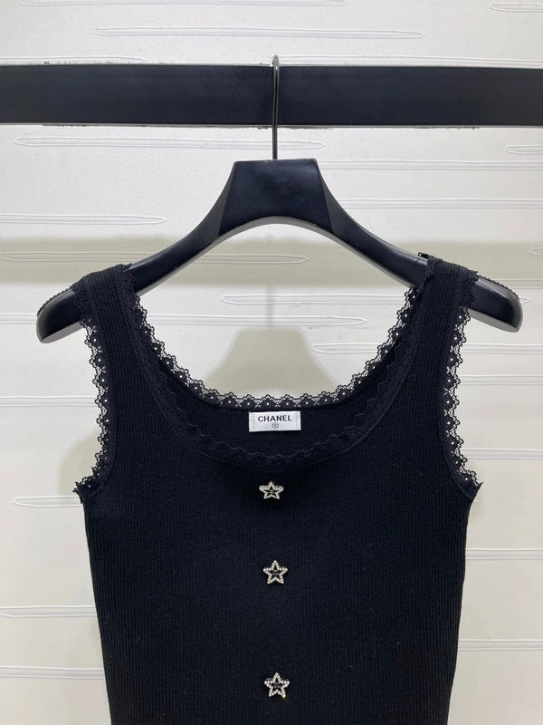 CC 2026 Lace-Trimmed Knit Vest Wool 771015