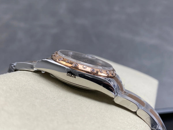 Rolex Datejust 31mm Chocolate Dial Diamond Bezel Steel Pink Gold