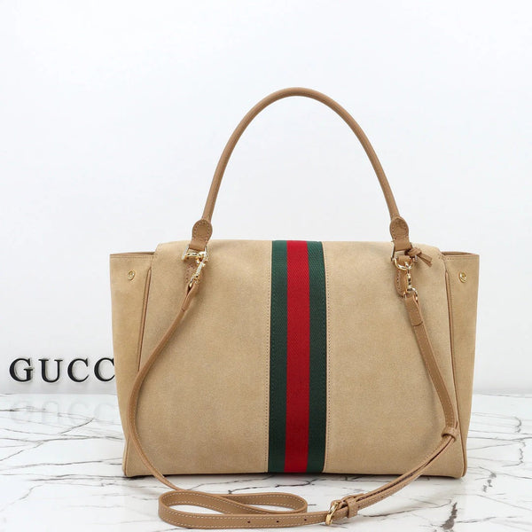 GG 2026 Paparazzo Shoulder Bag 37cm Beige Red Green Leather