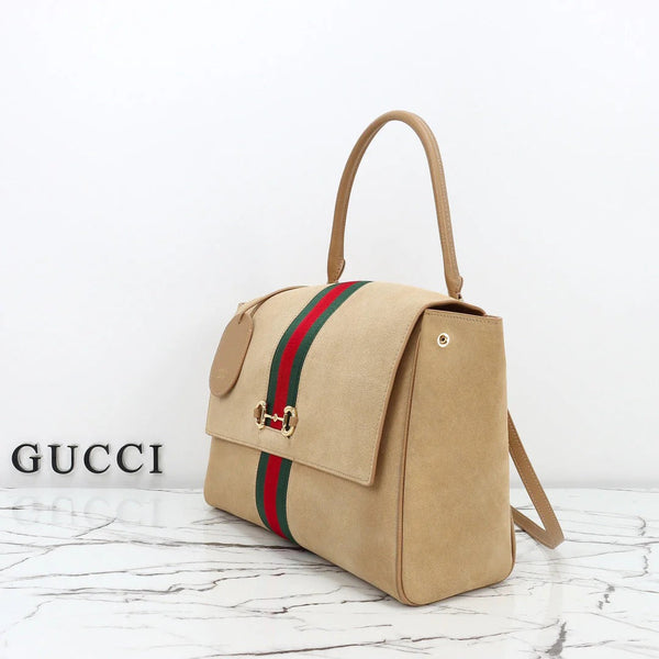 GG 2026 Paparazzo Shoulder Bag 37cm Beige Red Green Leather