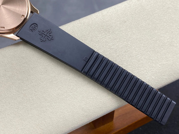 Patek Philippe Aquanaut 36mm Pink Gold Case Diamond Bezel Black Rubber Strap