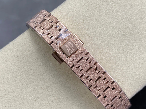 Patek Philippe Nautilus 34mm Pink Gold Case Diamond Bezel