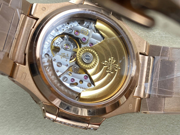 Patek Philippe Nautilus 35mm Diamond Dial Pink Gold Full Diamond